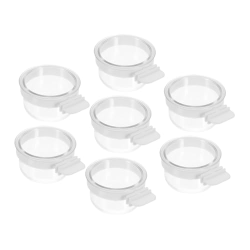 Toddmomy 7 Stück Teiliges Transparente Futternäpfe für Vögel Abnehmbare Plastikschalen für Papageien Wellensittiche und Kleine Vögel Einfacher Reinigung Klare Sicht Wiederverwendbar von Toddmomy