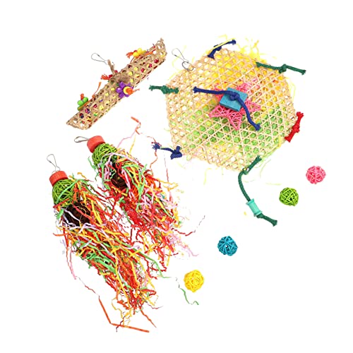 Toddmomy 8 Stück Teiliges Papageien Kauspielzeug Set aus Umweltfreundlichem Bunte Vogelspielzeuge Aufhängen im Käfig Sicherer Kauspielspaß für Wellensittiche und Kleine Vögel Leicht und von Toddmomy