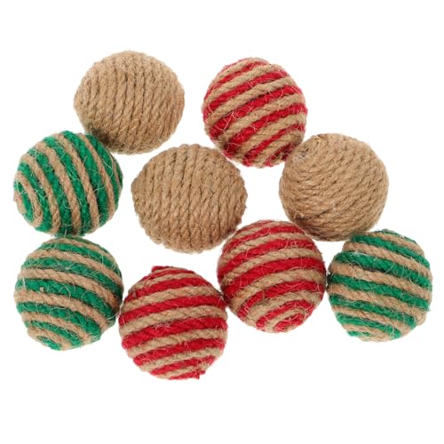 Toddmomy 9 Stück Teiliges Kreatives Katzenspielzeug aus Hanfseil Interaktive Bälle Bunten Farben für Kätzchen für Spiel und Training von Toddmomy