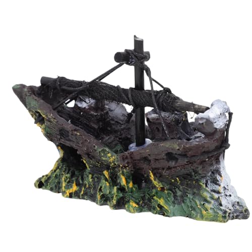 Toddmomy Aquarium Dekoration Aquarium Zubehör Aquarium Boot Aquarium Ornament Piraten Aquarium Schiffswrack Schiffswrack Fisch Dekoration Aquarium Dekorationen Versunkene von Toddmomy