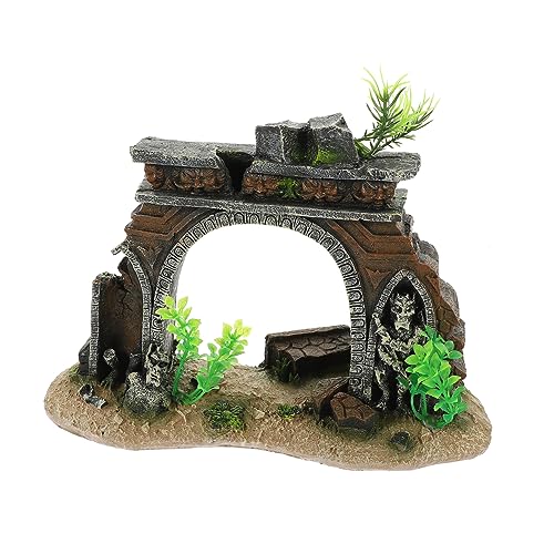 Toddmomy Aquarium Landschafts tür Ornament Aquarium-Landschaftsdekoration Aquarium Dekoration aquariumdeko Aquarium Landschaftsbau Statue Aquarienverzierung aus Harz Modellieren Hausnummer von Toddmomy