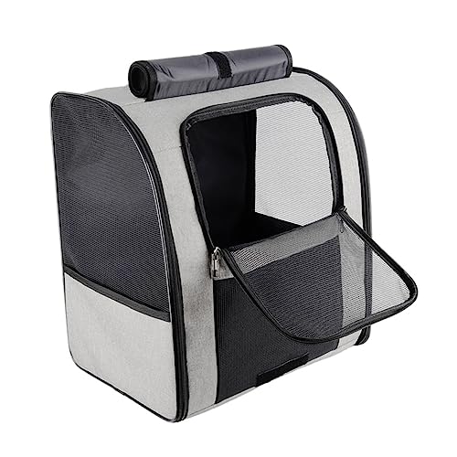 Toddmomy Atmungsaktiver Katzenrucksack mit Großer Kapazität Verstellbaren Schultergurten Strapazierfähigem Oxford Material Stabiler Doppelträgerkonstruktion für Reisen Camping und Ausflüge von Toddmomy