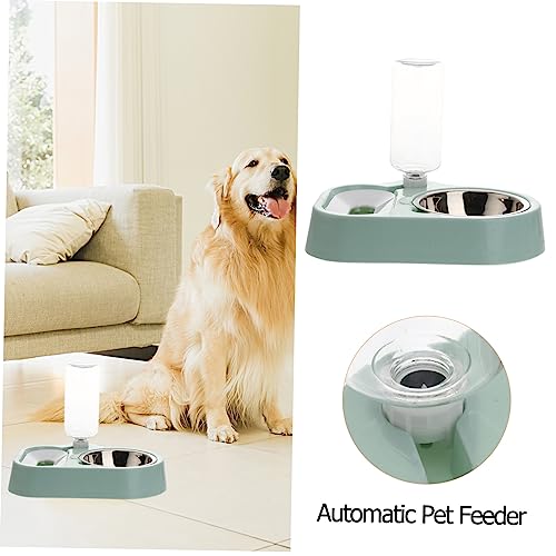 Toddmomy Automatischer Haustier Wasserspender und Futterautomat Blauer Abnehmbarer Trinknapf mit Staubschutz Dualer Nutzung Leicht zu Reinigen Transparenter Behälter für Hunde und Katzen von Toddmomy
