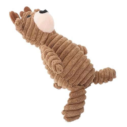 Toddmomy Cartoon Hundespielzeug Plüsch Elch Form Quietschendes Kauspielzeug für Welpen Sicheres Beißspielzeug zur Zahnpflege Langlebig und Unterhaltsam für Drinnen und Draußen von Toddmomy