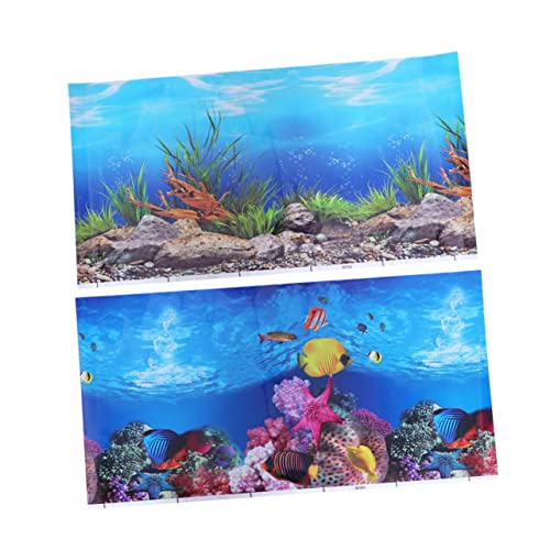 Toddmomy Dekoratives Bild 3D-hintergrundbilder Aquarium-hintergrundaufkleber Unterwasserwelt Aquarium Kulisse Verdunkelungsaufkleber Schwarze Tapete 3D-Bilder Doppelseitig Applikationen von Toddmomy