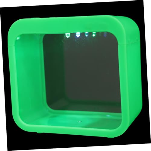 Toddmomy Detachable Kleines Betta Aquarium mit LED Beleuchtung Multifunktionale Ökologische Landschaftsbox für Fische Garnelen Schildkröten Praktisches Desktop Aquarium für Zuhause und von Toddmomy