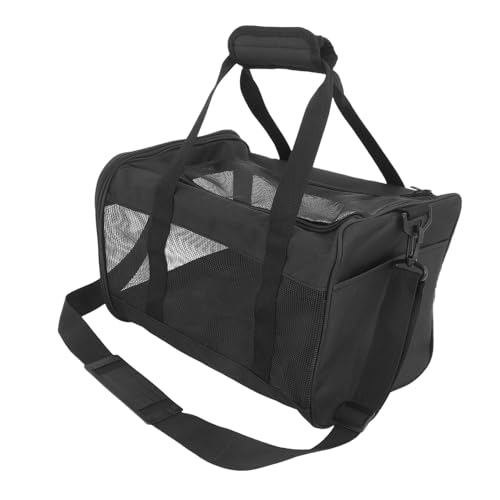 Toddmomy Diagonale Haustiertasche Katzentrage Tragetasche für Haustiere hundetransporttasche hundetragetasche Leichte Tiertrage Welpenträger Hund Reisetasche Hund Tragetasche Netz Black von Toddmomy