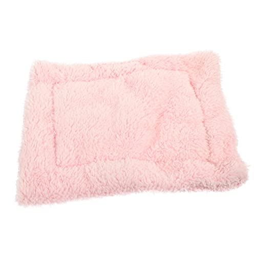 Toddmomy Dickes Haustier Winter Schlafkissen für Kleine Tiere Wärmeisolierende Schlafmatte für Hamster Kaninchen und Chinchillas rutschfeste Leichte Kuscheldecke Hellrosa Großes Nest von Toddmomy