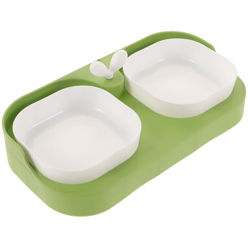 Toddmomy Doppelnapf für Katzen katzenfutterstation Katzenfutterschüssel Katzenfutter und Wassernapf Behälter für Hundefutter Hund wassernapf einfacher Hundenapf Indoor Hundenapf Light Green von Toddmomy