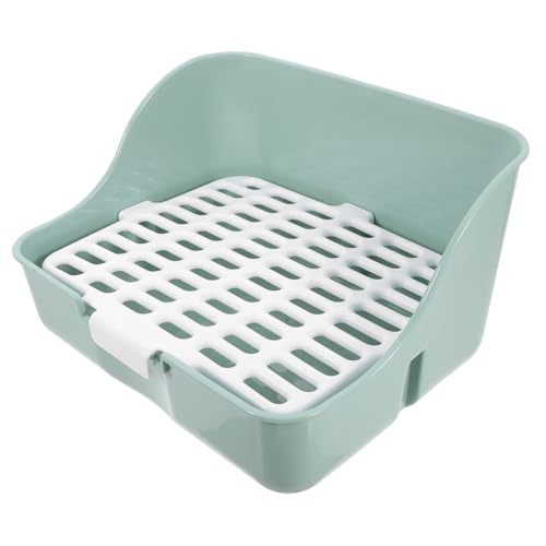 Toddmomy Ecktoilette Kaninchen Urinauffangbox mit Spritzschutz Stabile Ecken Konstruktion Saubere Toilette für Meerschweinchen Zwergkaninchen Frettchen Kleines Haustier Wc von Toddmomy