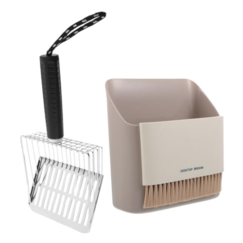 Toddmomy Edelstahl Katzentoiletten Schaufel mit Abnehmbarem Halter Ergonomischer Katzenstreu Schaufel für Feinen Sand Vielseitiger Streuschaufel für Katzenstreu Gartenboden und von Toddmomy