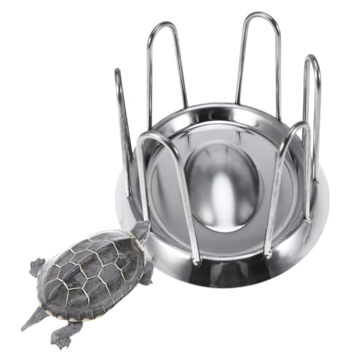 Toddmomy Edelstahl Schildkrötenschale Reptilien Futternapf Futterspender Geruchlos Gesund Kompakt Einfach zu Reinigen Glatte Kanten Sicher für Haustiere von Toddmomy