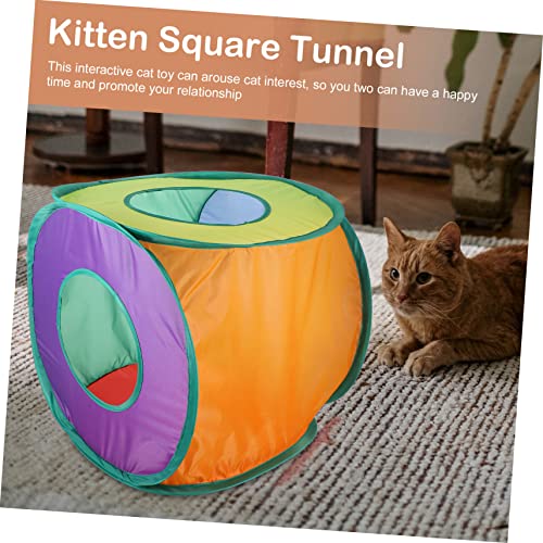 Toddmomy Faltbarer Katzentunnel Katzenröhre Spieltunnel für Katzen Bunte Kratzröhre Indoor Katzenspielzeug Fördert Bewegung und Interaktion für Kätzchen und Ausgewachsene Katzen von Toddmomy