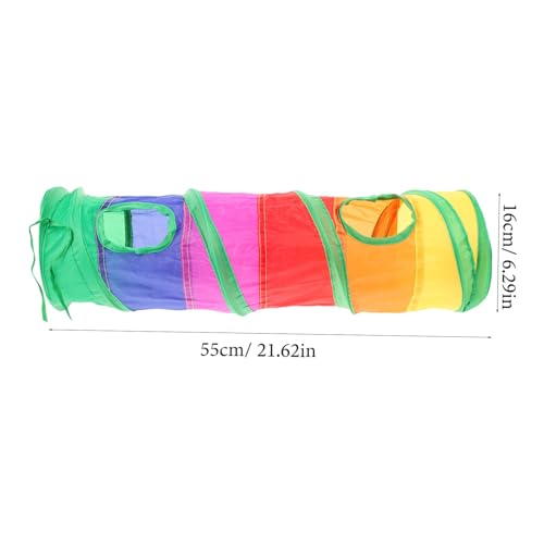 Toddmomy Faltbarer Katzentunnel für Innen Katzen und Kleine Haustiere Tragbarer Katzen Tunnel mit Buntem Regenbogen Design für Kitten zur Bewegung und Unterhaltung von Toddmomy