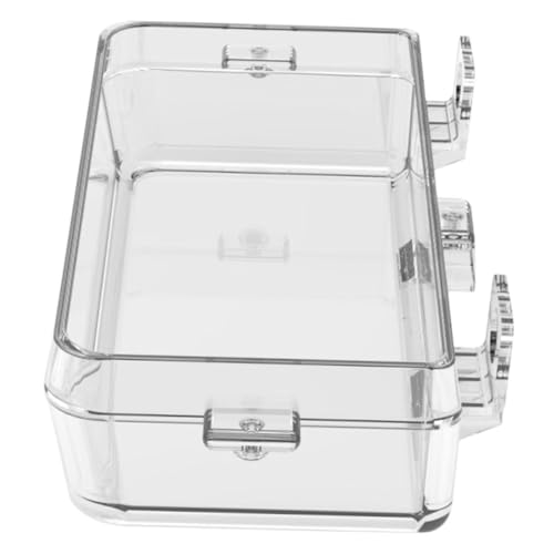 Toddmomy Futterautomat für Haustiere Essen Schildkrötenfutter Reptilienfutterbehälter Futternapf für Reptilien praktischer Reptiliennapf Anti-Escape-Reptilienschale ABS-Material Transparent von Toddmomy