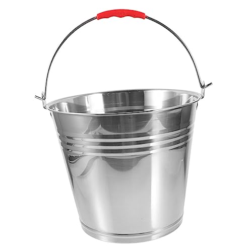 Toddmomy Edelstahleimer Mit Griff Für Futter Tragbarer Wassereimer Pferdefutterbehälter Belastbarer Futtereimer Für Bauernhof Und Haushalt von Toddmomy