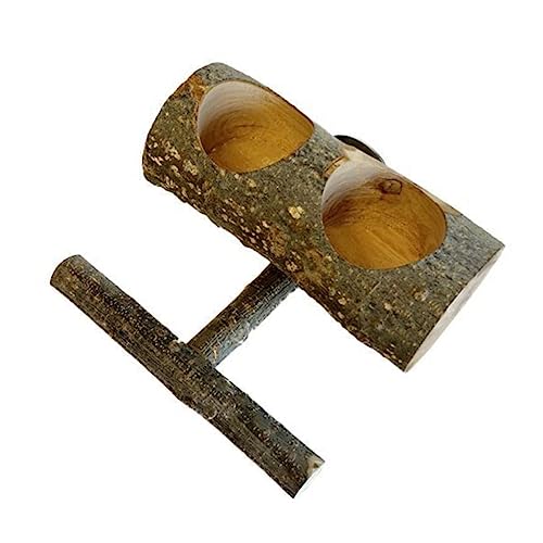 Toddmomy Vogelfutterstation Holz Mit Doppel-napf Für Papageien Praktische Futter Und Wassernäpfe Stabiler Stand Und Einfache Befestigung Für Sittiche Kanarienvögel Und Andere Vögel von Toddmomy
