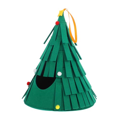 Toddmomy Gemütliche Filz Kleintierhütte Für Vögel Und Nager Weihnachtsbaumförmiger Unterschlupf Waschbares Versteck Für Hamster Und Igel Für Käfige Und Haustierzubehör von Toddmomy