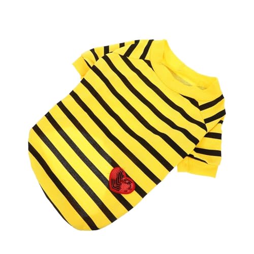 Toddmomy Gestreiftes Hundehemd Bezauberndes Hundehemd Bequeme Hundekleidung Welpenhemden Katzen Sweatshirt Dekorative Haustierhemden Heimtierbedarf Dekoratives Haustier von Toddmomy