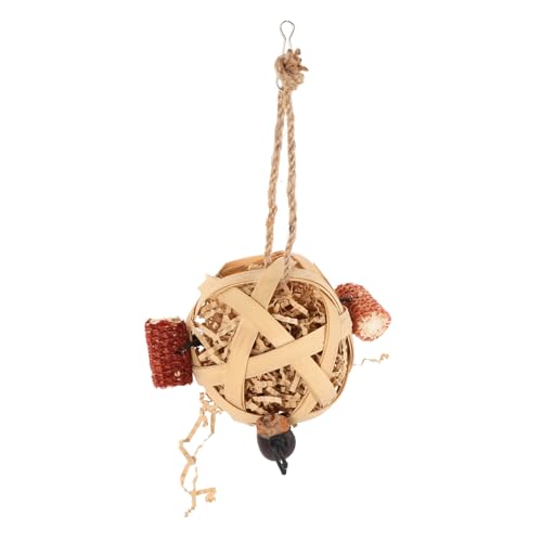Toddmomy Woven Bird Food Basket Natürlicher Papagei Spielzeug Für Käfig Hängendes Kaustück Aus Interaktives Schredderspielzeug Für Vögel Futterbeschäftigungsspielzeug von Toddmomy