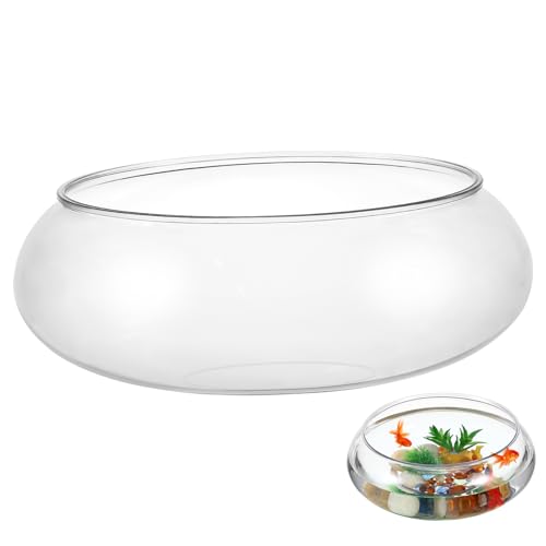 Toddmomy Große Durchsichtige Fischschale Aus Kunststoff Runde Terrarienvase Goldfischglas Hydroponische Vase Seerosenschale Sukkulenten-Pflanzgefäß Für Hochzeitsfeier Heimdekoration von Toddmomy
