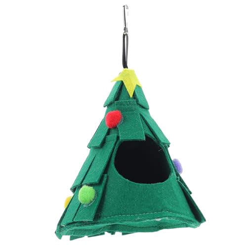 Toddmomy Hängendes Hamster Nest aus Filz Weihnachtsbaum Hängematte Haustierbett Sicherer Geruchloser Schlafplatz für Kleine Igel Hamster für Käfig und Winter von Toddmomy