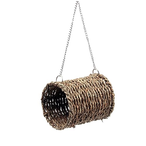 Toddmomy Hängendes Haustierbett Für Papageien Weiche Hängematte Aus Natürlichem Stroh Und Warmem Baumwollmaterial Als Winternest Für Nager von Toddmomy