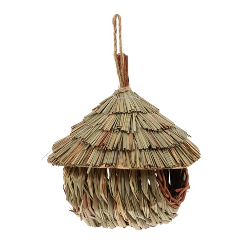 Toddmomy Hängendes Vogelhaus aus Handgewebtem Stroh Vogel Nest für Papageien und Vielseitig Einsetzbar als Nistplatz oder Dekoration im Garten von Toddmomy