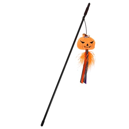 Toddmomy Halloween Katzenangel Interaktiver Lustiger Teaser für Katzen für Halloween Fördert die Bindung zu Ihrem Haustier Mit Süßem Kürbis Design Spielende Katzen und Kätzchen von Toddmomy