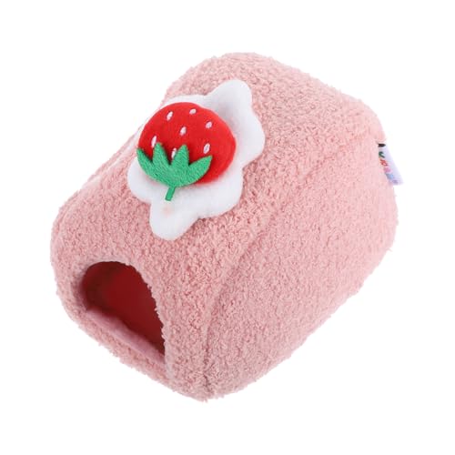 Toddmomy Hamster Baumwollnest Hängematte Hamsterhöhle Hamsterversteck Hamster Winterwärmnest Cartoon Hamsternest Hamsterbett Schlafhaus Kleintier Hamster Winterbett Rosa von Toddmomy