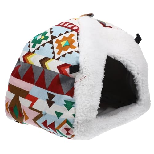 Toddmomy Hamster Hängematte für Winter Warmes Schlafhaus für Kleintiere mit Weichem Innenfutter für Hamster Chinchillas Meerschweinchen Einfach zu Befestigen Geräumig Groß Rosa von Toddmomy