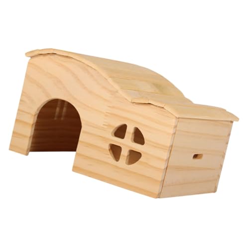 Toddmomy Hamster Haus aus Holz Multifunktionales Versteckspielzeug für Hamster und Mäuse DIY Design Gemütliches Schlafhaus für Kleintiere von Toddmomy