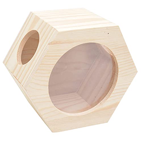 Toddmomy Hamster Holzhaus Kleintier Holz Versteck Nistplatz für Zwerghamster Chinchilla Kleintiere Spielhaus Innenbereich Langlebig Nagbar von Toddmomy