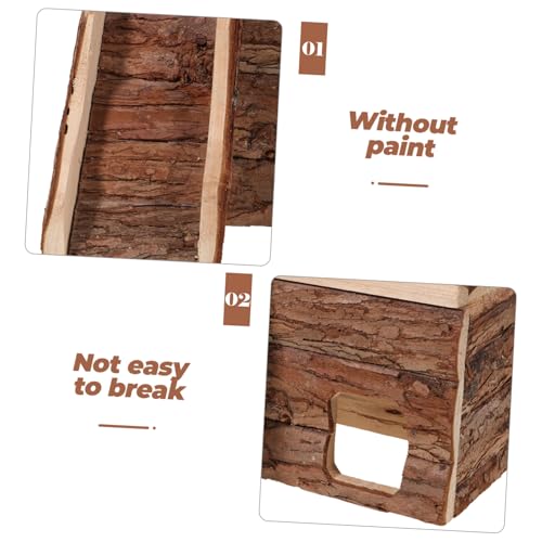 Toddmomy Hamster Holzhaus Kleintier Nest mit Natürlichem Holz Widerstandsfähig und Langlebig Komfortabler Unterschlupf für Zwerghamster Kaninchen Meerschweinchen Spiel Ruhehaus von Toddmomy