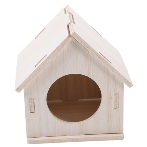Toddmomy Hamster Holzhaus Schlafzimmer schlafendes drinnen klein Hamsterbett-Versteck Mini Nest Hamsterverstecke aus Holz verschleißfestes Hamsterversteck hölzern von Toddmomy