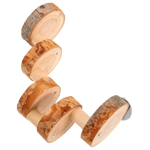Toddmomy Hamster Holzleiter Bissbeständige Für Kleintiere Als Käfigzubehör Für Meerschweinchen Und Nagetiere Stufige Aus Natürlichem Holz von Toddmomy