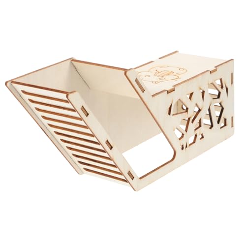 Toddmomy Meerschweinchen Versteckhaus mit Rampe Holz Hamsterversteck für Kleintiere Gemütliches Eichhörnchenhaus für Ratten und Kleine Kaninchen von Toddmomy