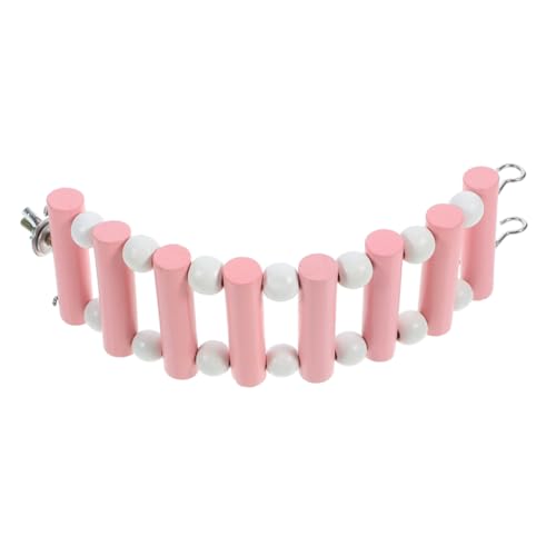 Toddmomy Hamster Kletterleiter Holzspielzeug für Kleintiere Multifunktionale Sichere und Langlebige Brücke für Hamster Chinchillas und Ratten Einfach zu Montieren Reinigen Rosa Weiß von Toddmomy