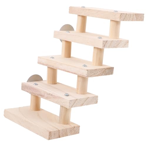 Toddmomy Hamster Kletterleiter aus Natürlichem Holz Stabile Kleintier Holzleiter für Hamster Chinchilla Trainingsleiter und Sicher und Langlebig für Haustier Bewegung und Spaß von Toddmomy