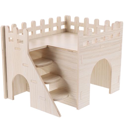 Toddmomy Holz Hamster Nest Spielzeug Klettern Leiter Kleine Haustiere Versteck Haus Hideout Für Käfig Meerschweinchenversteck Hamsterversteckhaus von Toddmomy
