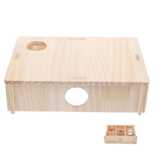 Toddmomy Hamster Labyrinth Mehrzimmer Versteckhaus für Meerschweinchen und Hamster Sicheres Holzmaterial für Perfektes für Kleintierliebhaber von Toddmomy