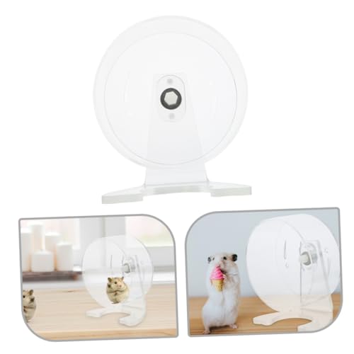 Toddmomy Hamster Laufrad mit Ständer Leises Transparentes Kleintier Laufrad für Hamster Mäuse Gerbils Geräuscharmes Kleines Haustier Trainingsrad Langlebiges Laufspielzeug für Käfig von Toddmomy