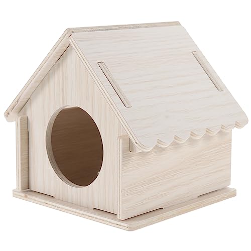 Toddmomy Hamster Versteck Aus Holz Für Kleine Haustiere Sicheres Spielhaus Für Chinchillas Und Meerschweinchen Nest Für Natürliches Material Fördert von Toddmomy