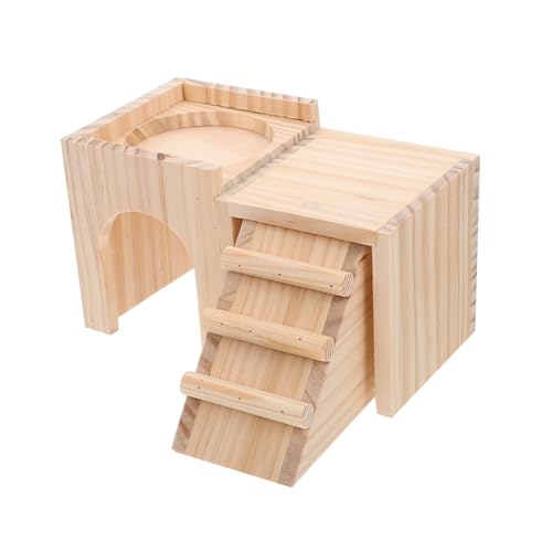 Toddmomy Hamster Versteck Haus mit Leiter Langlebiges Kleintierhaus für Chinchillas und Hamster Privater Rückzugsort und Spielplatz Geruchsfrei und Leicht zu Reinigen Haustierzubehör von Toddmomy