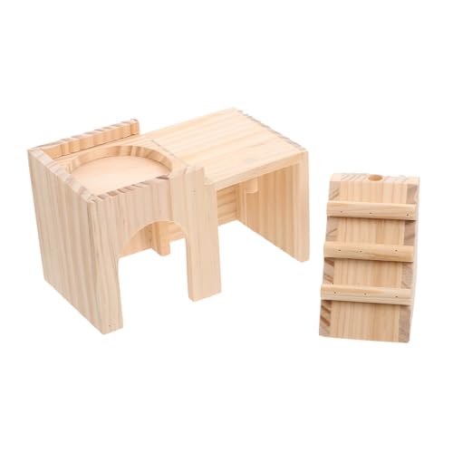 Toddmomy Hamster Versteck aus Natürlichem Kleines Nest mit Leiter Sicherer Schlafplatz und Spielhaus für Kleintiere Geeignet als Haustierzubehör für Hamster Chinchillas und Nager von Toddmomy