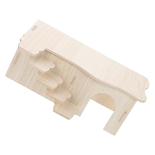 Toddmomy Hamster mit Holzleiter Niedliches Versteck für Chinchillas und Meerschweinchen für Käfige Stressfreier Rückzugsort und Spielplatz für Kleine Haustiere von Toddmomy