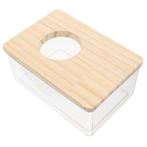 Toddmomy Hamsterbad Hamster Toilette Hamster verbirgt Sich Rennmaus Chinchilla-Badehaus Frettchenbadewanne Hamsterkäfig aus Holz Zuckergleiter das Haustier von Toddmomy