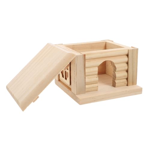 Toddmomy Hamsterhütte Hamster Spielplatz Hamster Hamster Schlafplatz kleintierhaus Hamster Käfig Zubehör Hamsterzubehör für Käfige Hamster verstecken Kaninchenhütte hölzern von Toddmomy