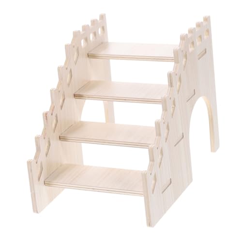 Toddmomy Hamsterkäfig Hamster Hamster Spielplatz Hamster zubehör Haustier Kleintier zubehör Hamster kletterleiter Hamsterleiter als Käfigdekoration hölzern Khaki von Toddmomy
