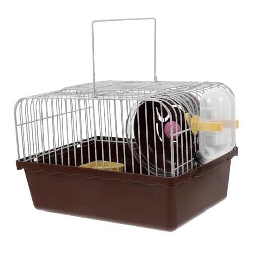 Toddmomy Hamsterkäfig Käfige Träger Tragbare Transportbox Für Hamster Reisen Hängematte Zubehör Multifunktional Hamster Tragetasche Wasser Haustierkäfig Klein Chinchilla Abs Brown von Toddmomy